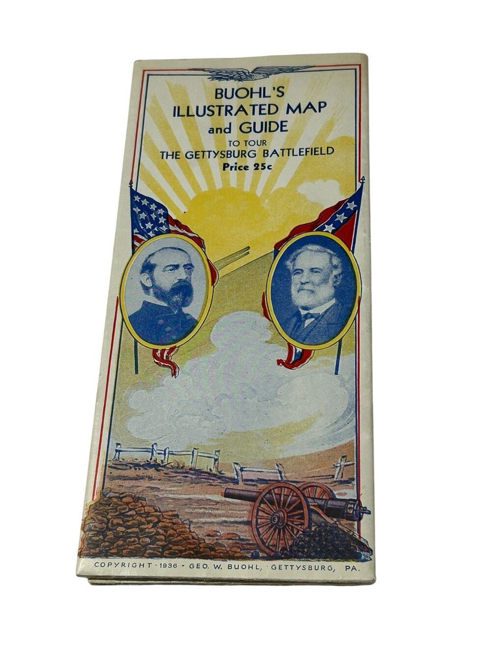 Buohl's Illustrated Map and Guide to tour the Gettysburg Battlefield